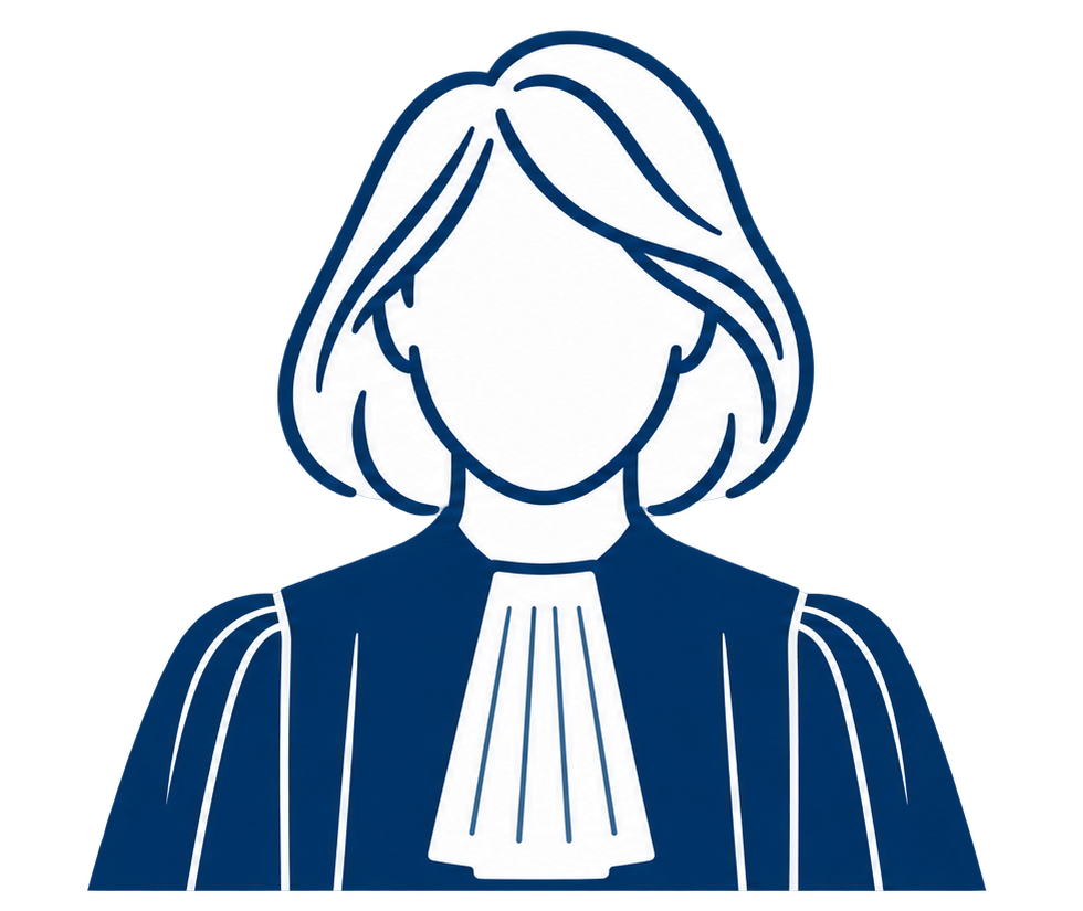 Illustration d'une avocate en robe