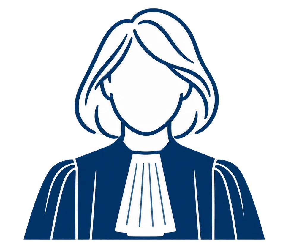 Illustration d'une avocate en robe